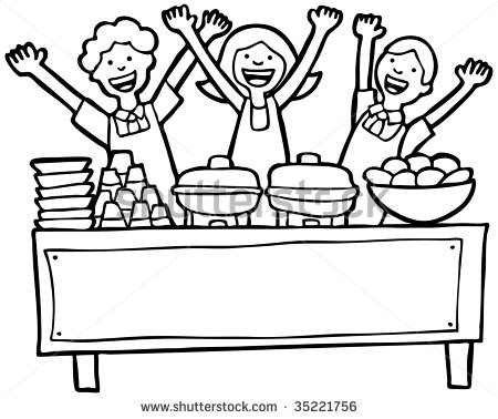 Buffet Service Table Line Art Stock Vector 35221756   Shutterstock
