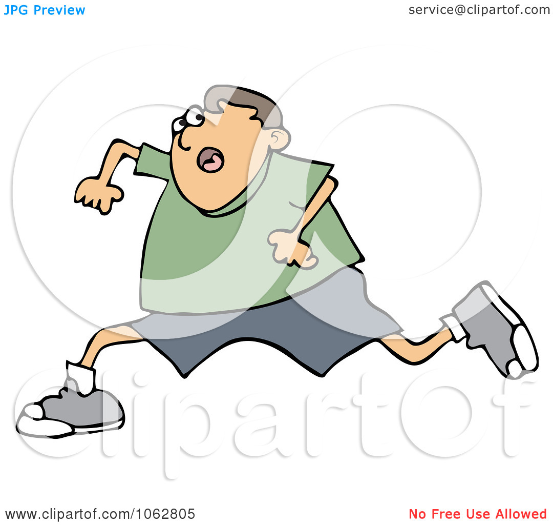 Clipart Boy Running Scared   Royalty Free Vector Illustration By