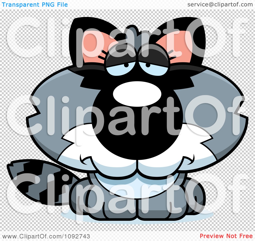 Clipart Sad Baby Raccoon   Royalty Free Vector Illustration By Cory
