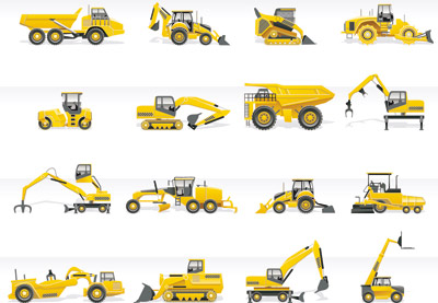 Construction Machines Vector Graphics   2mb   Eps