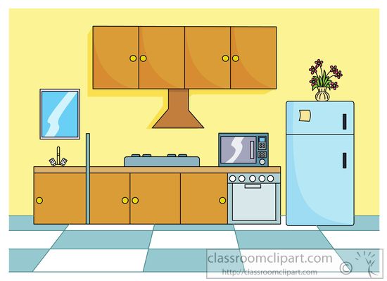 Download Modern Kitchen Stove Refrigerator Clipart 715