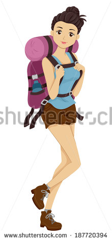 Girl Hiking Clipart Illustration Of A Girl