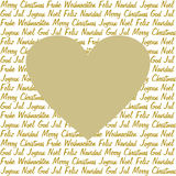 Golden Heart On Christmas Wishes Stock Photography