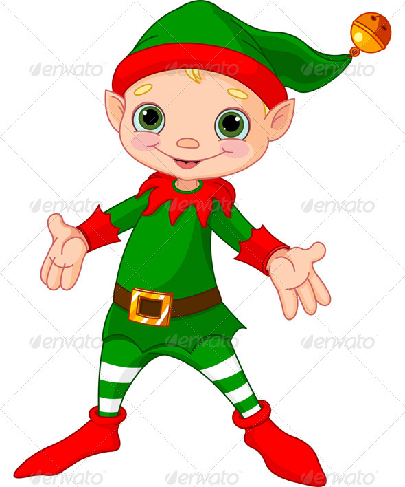 Happy Christmas Elf  Eps 8  Jpg  High Resolution