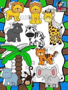 Jungle Animal Friends Clipart Bundle   Clip Art Graphics   Pinterest
