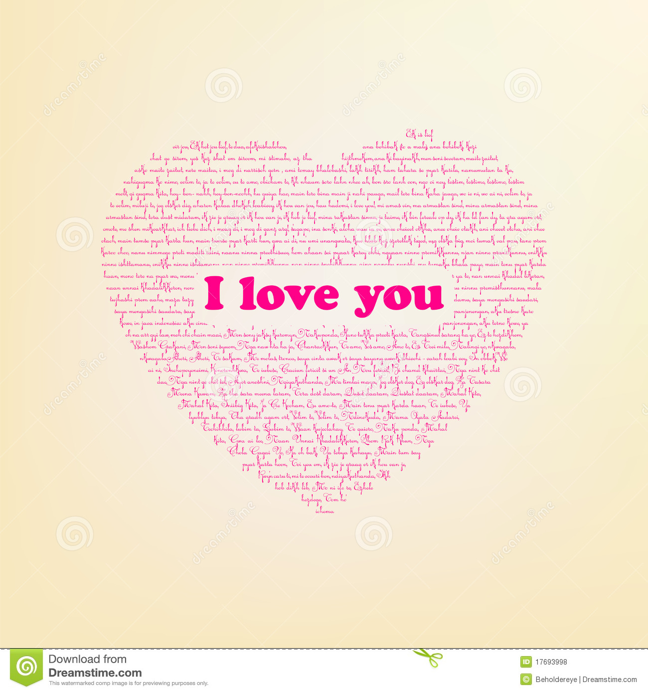 Love You In Different Languages  Eps 8 Royalty Free Stock Photos    