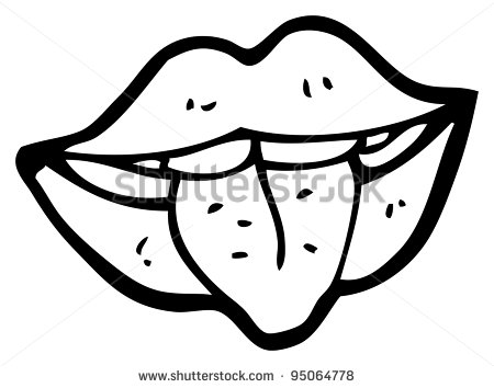 Mouth And Tongue Clipart Black And White Cartoon Mouth Sticking Out