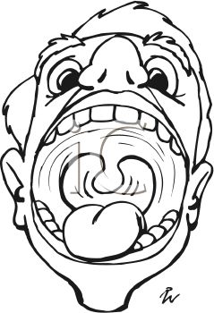 Mouth And Tongue Clipart Black And White   Clipart Panda   Free