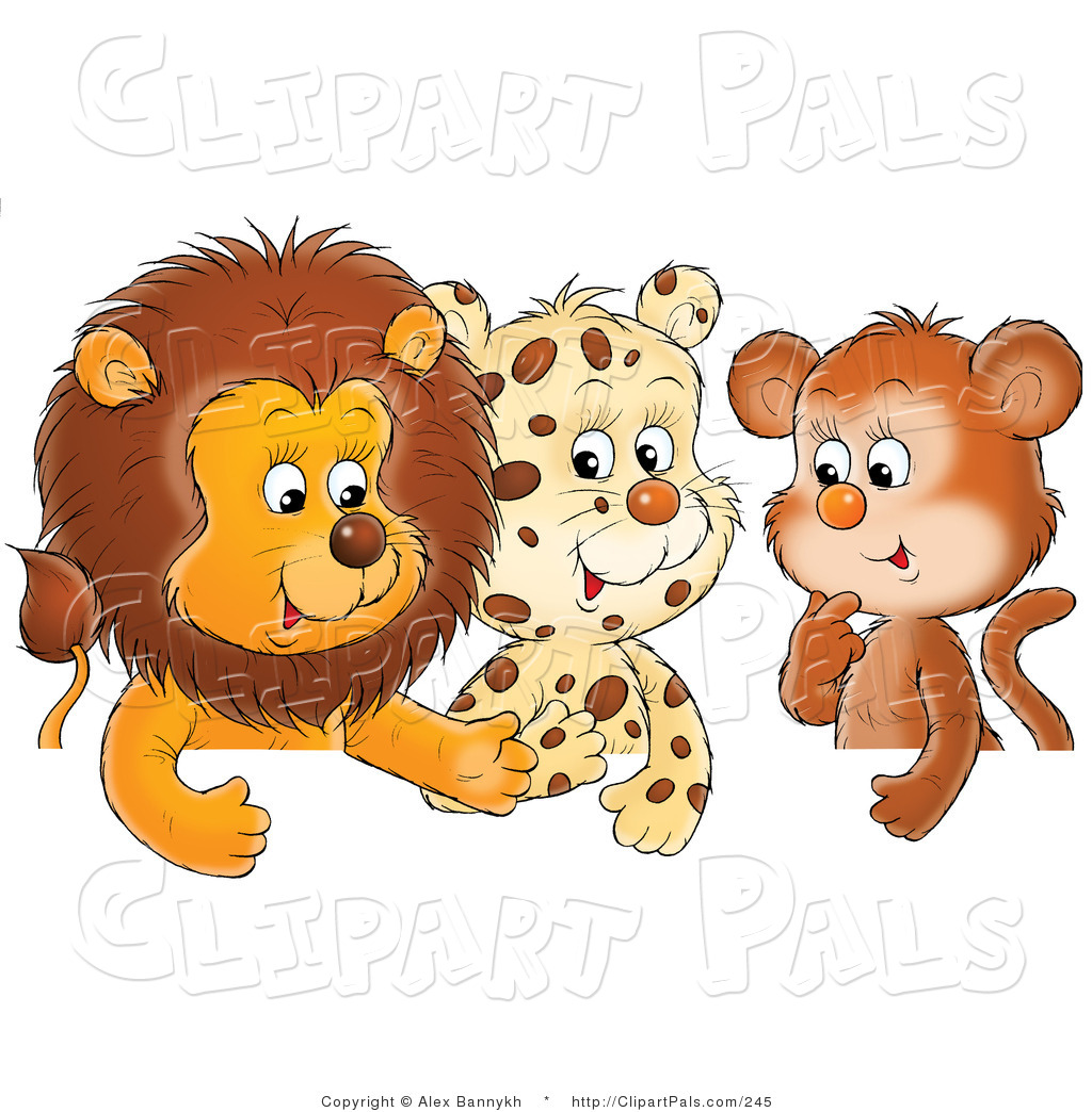 Pal Clipart Of A Trio Of Friends A Cute Baby Lion Leopard And Monkey