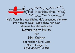 Pilot   Retirement Party Invitations