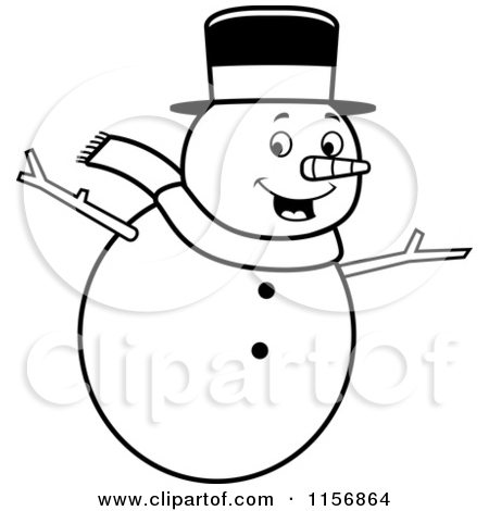 Rf  Clipart Illustration Of A Plump Walking Snowman By Cory Thoman