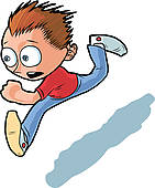 Running Boy Vector Cartoon