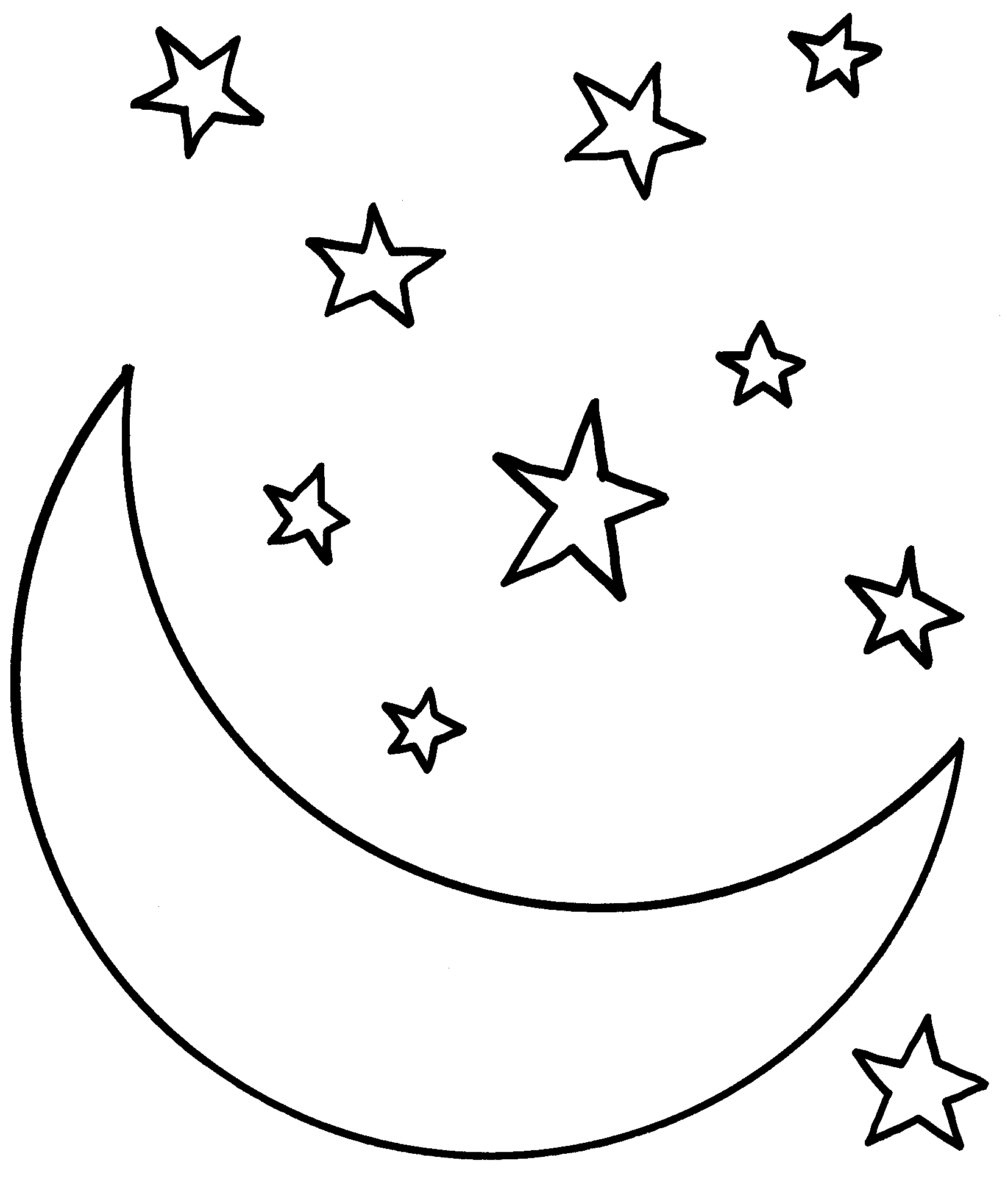 Stars Moon And Stars To Color Gif Coloringpages Animals Stars And Moon