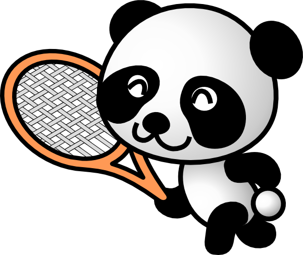 Tennis Panda Clip Art At Clker Com   Vector Clip Art Online Royalty    