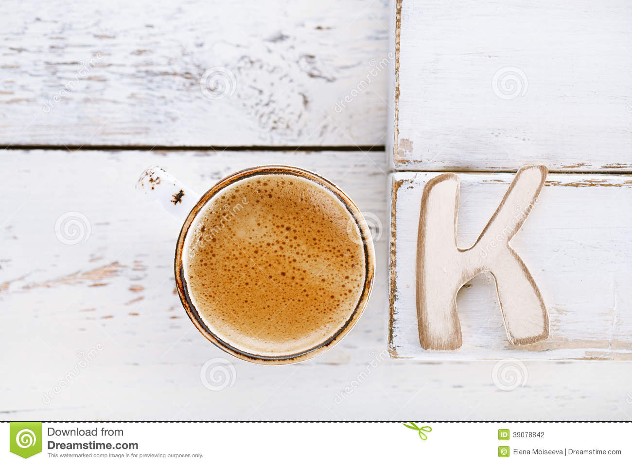 With Espresso Coffee In Cup And K Letter Stock Photo   Image  39078842