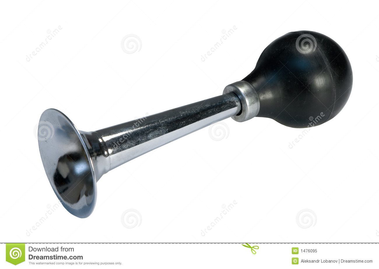 Bicycle Horn Isolated On White Clipping Path Included
