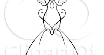 Black And White Wedding Dress Clipart Clipart Of A Black And White