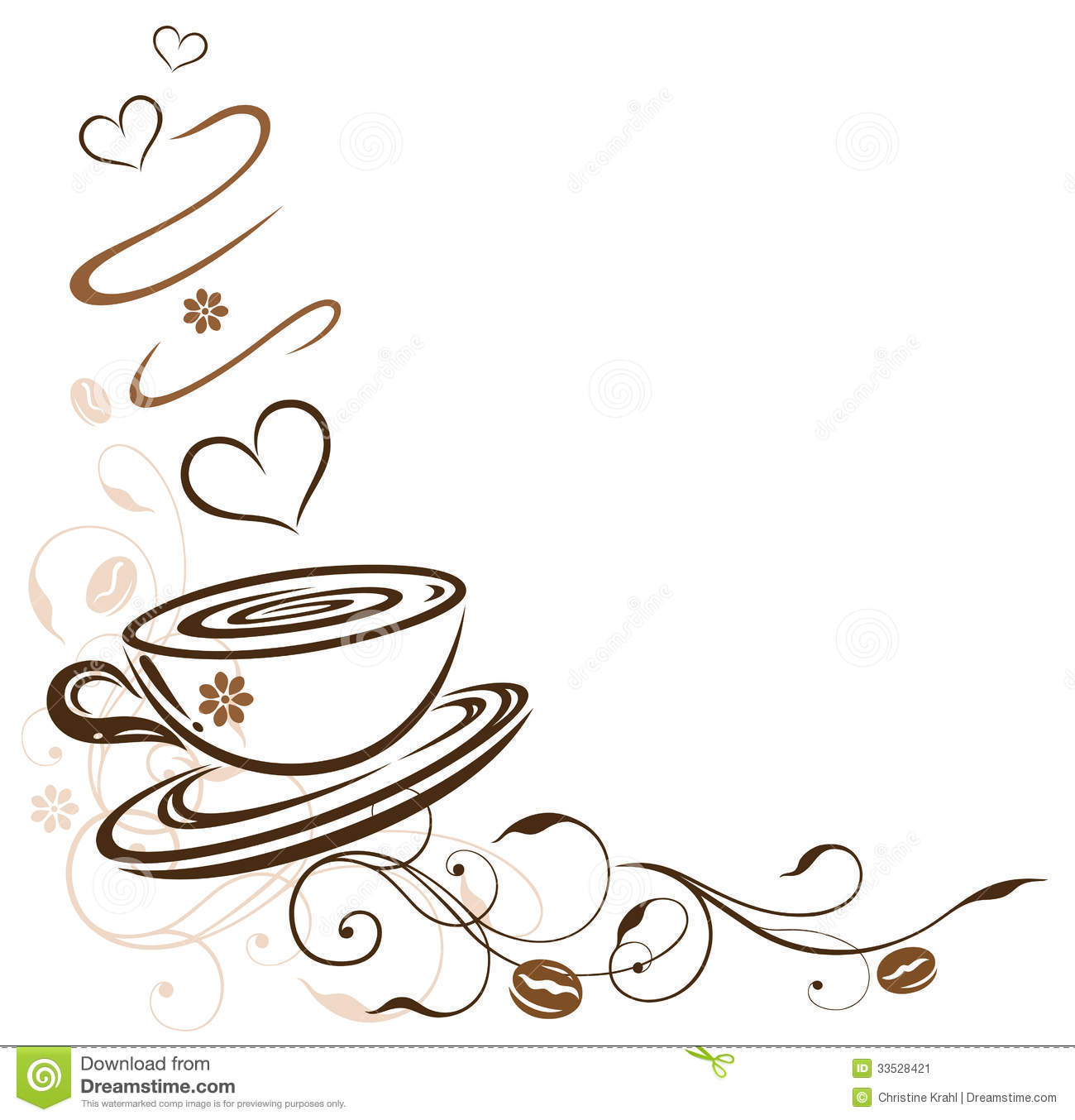 Breakfast Food Border Clip Art Coffee Cup Border With Hearts