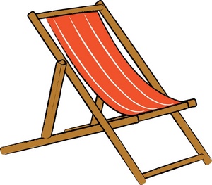 Chair Clipart Image   Empty Beach Chair Or Deck Chair With Orange    