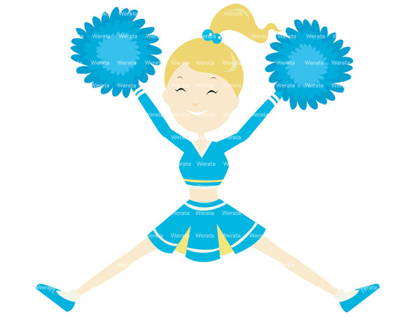 Cheerleader Clipart   Cheerleader Clip Art   Digital Clipart   Digital    