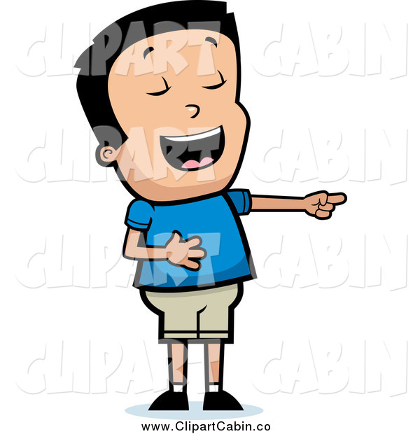 Clip Art Vector Of An Amused Boy Laughing And Pointing By Cory Thoman