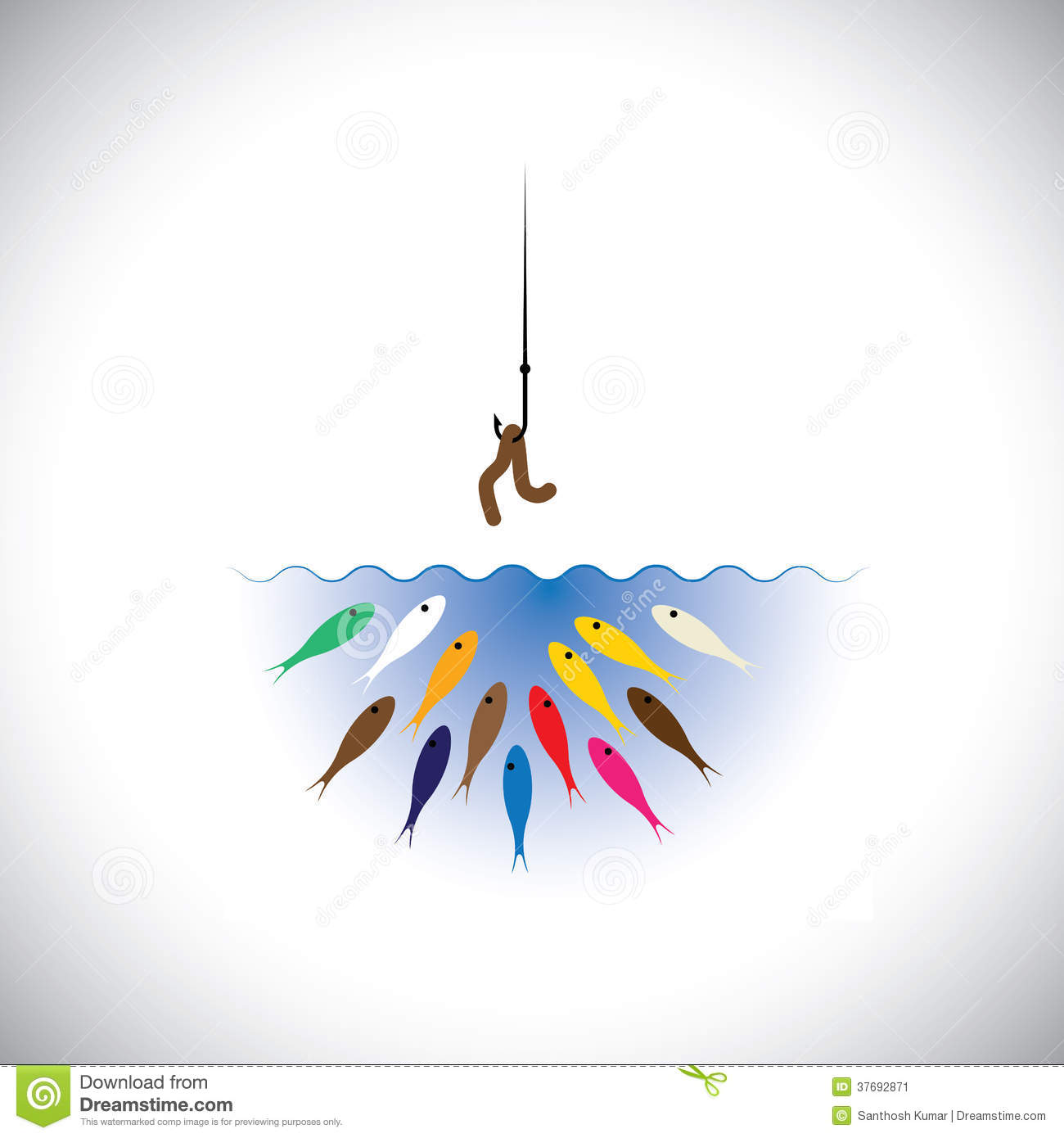 Fish Hook With Worm As Bait For Fishing  Concept Stock Image   Image