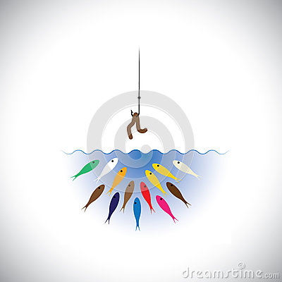 Fish Hook With Worm As Bait For Fishing  Concept Stock Image   Image    