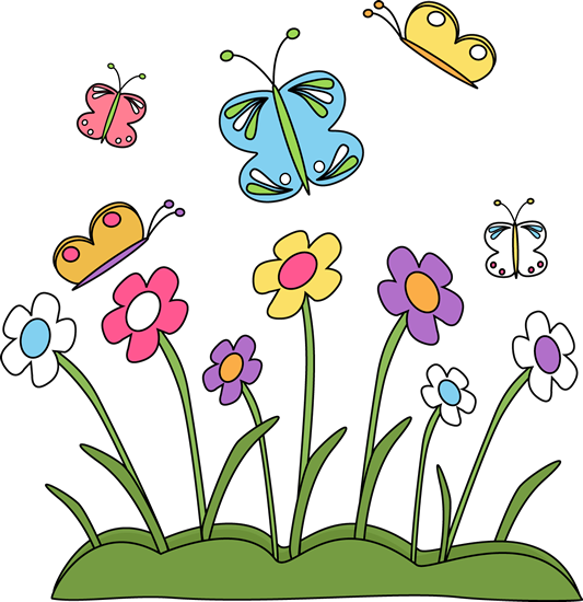 Flowers And Butterflies Clip Art   Spring Flowers And Butterflies