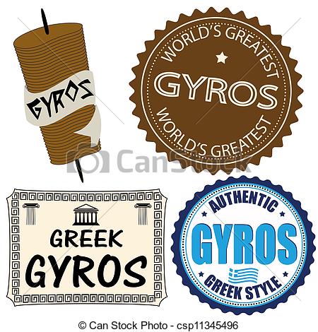 Gyro Clipart Set Of Gyros Labels