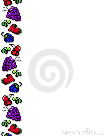 Illustration Of A Colorful Assortment Of Fruit That Make Up A Border
