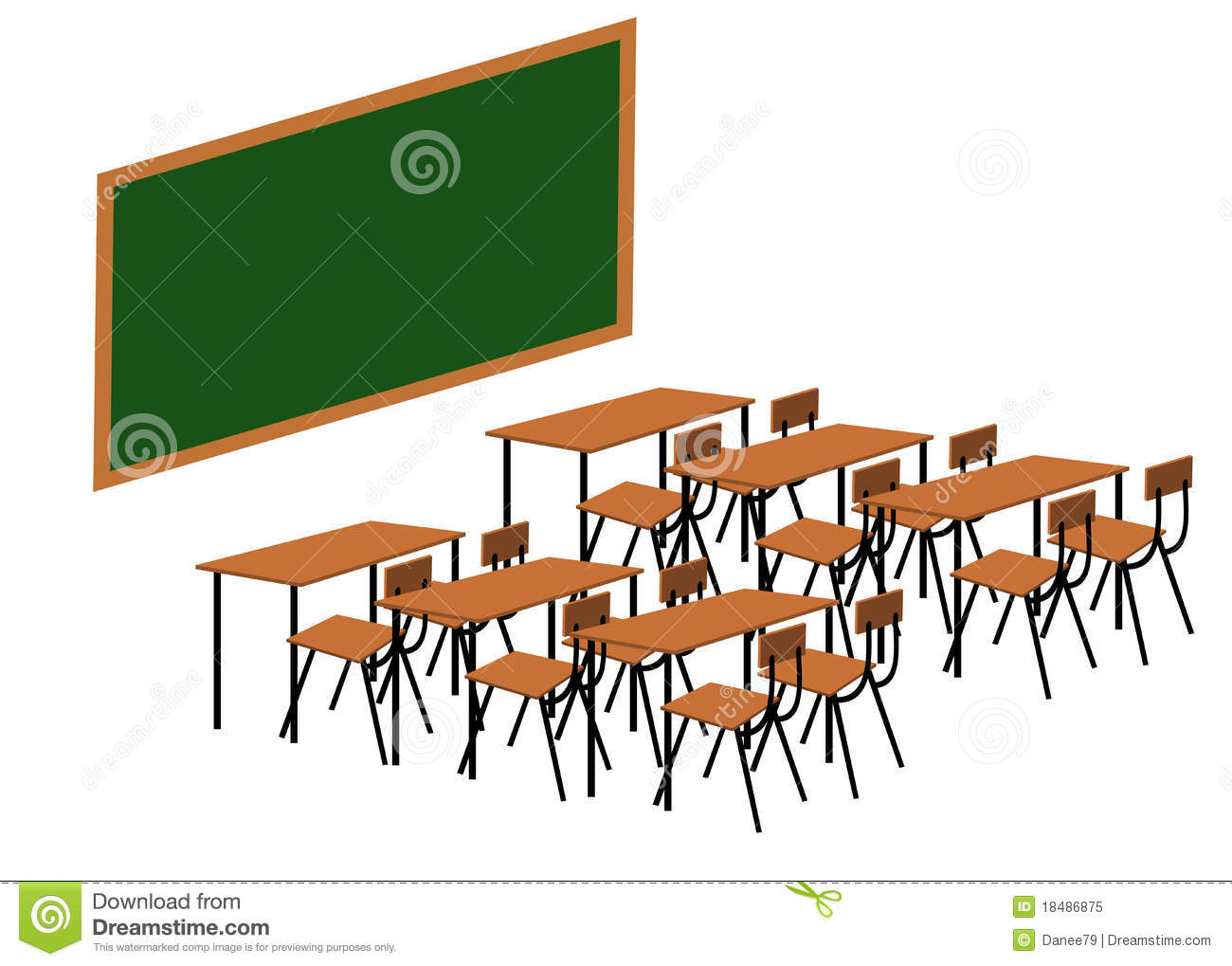 Illustration Of Classroom  Tables And Chair