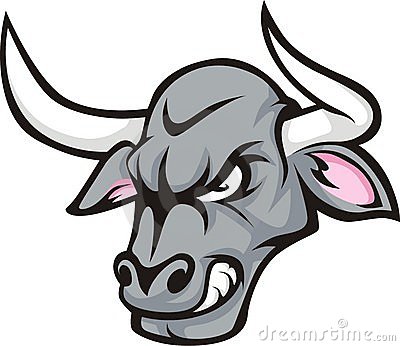 Illustration Of The Head Of A Raging Bull Ideal For Sports Mascot