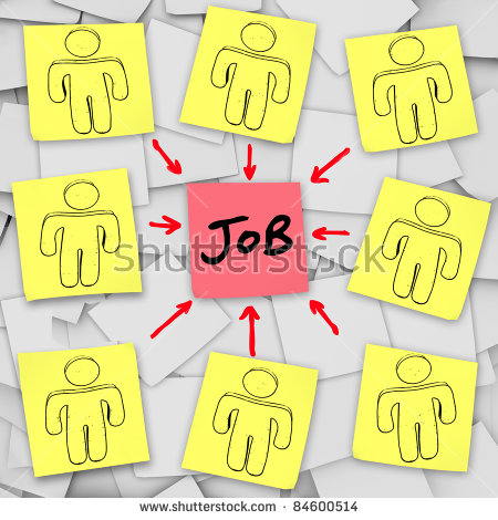 Labor Force Clipart Out Of Work Compete For A Single Available Job In    