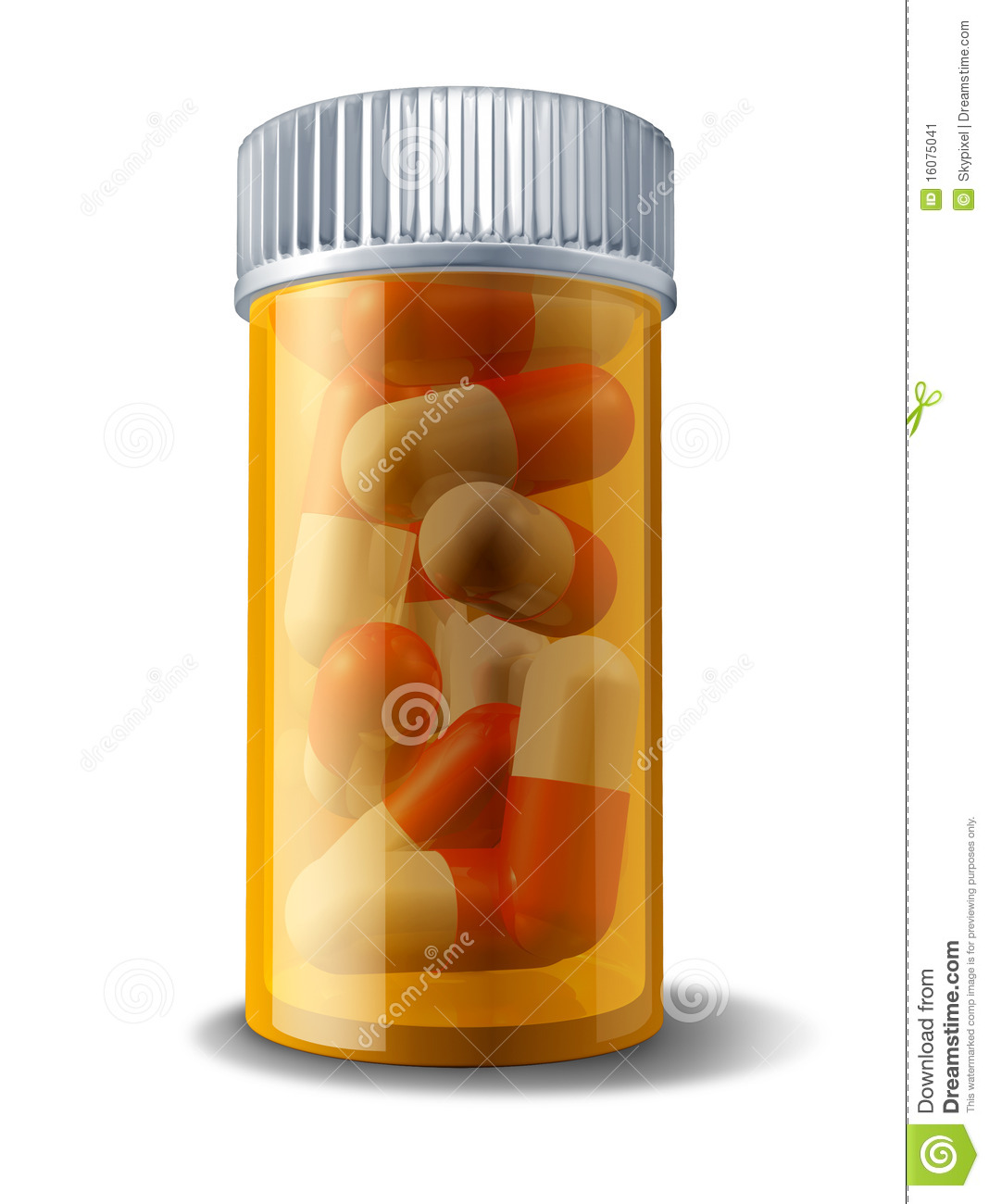 Pill Bottle Symbol With Prescription Drugs For Pharmacy And Patient