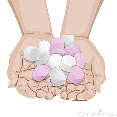 Providing Hands Colors Marshmallows Royalty Free Stock Images   Image
