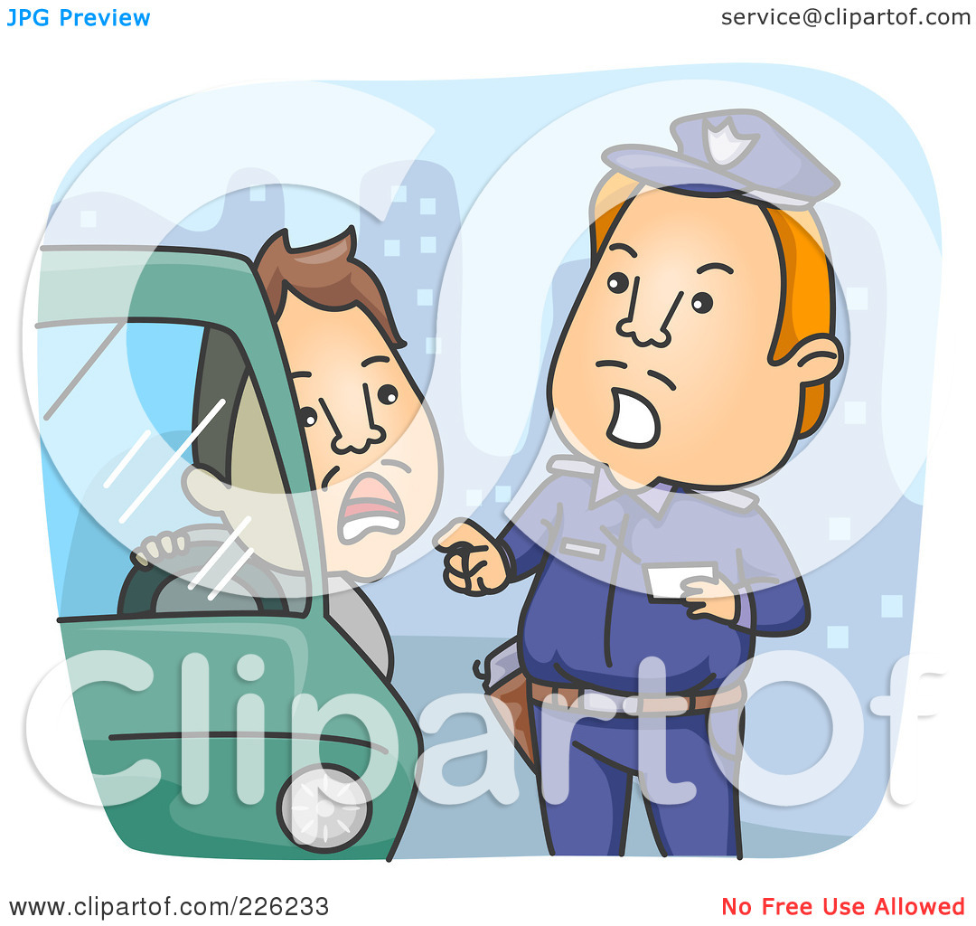 Rf Clipart Illustration Of A Police Man Giving A Driver  Free Online