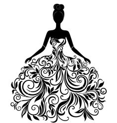 Silhouette Of Young Woman In Dress Vector  Wonder If I Could Print It    
