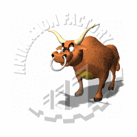 Snorting Bull Animated Clipart