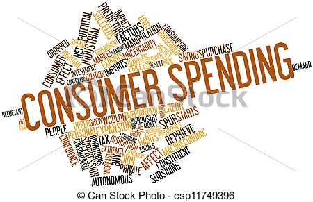 Stock Illustration Of Word Cloud For Consumer Spending   Abstract Word