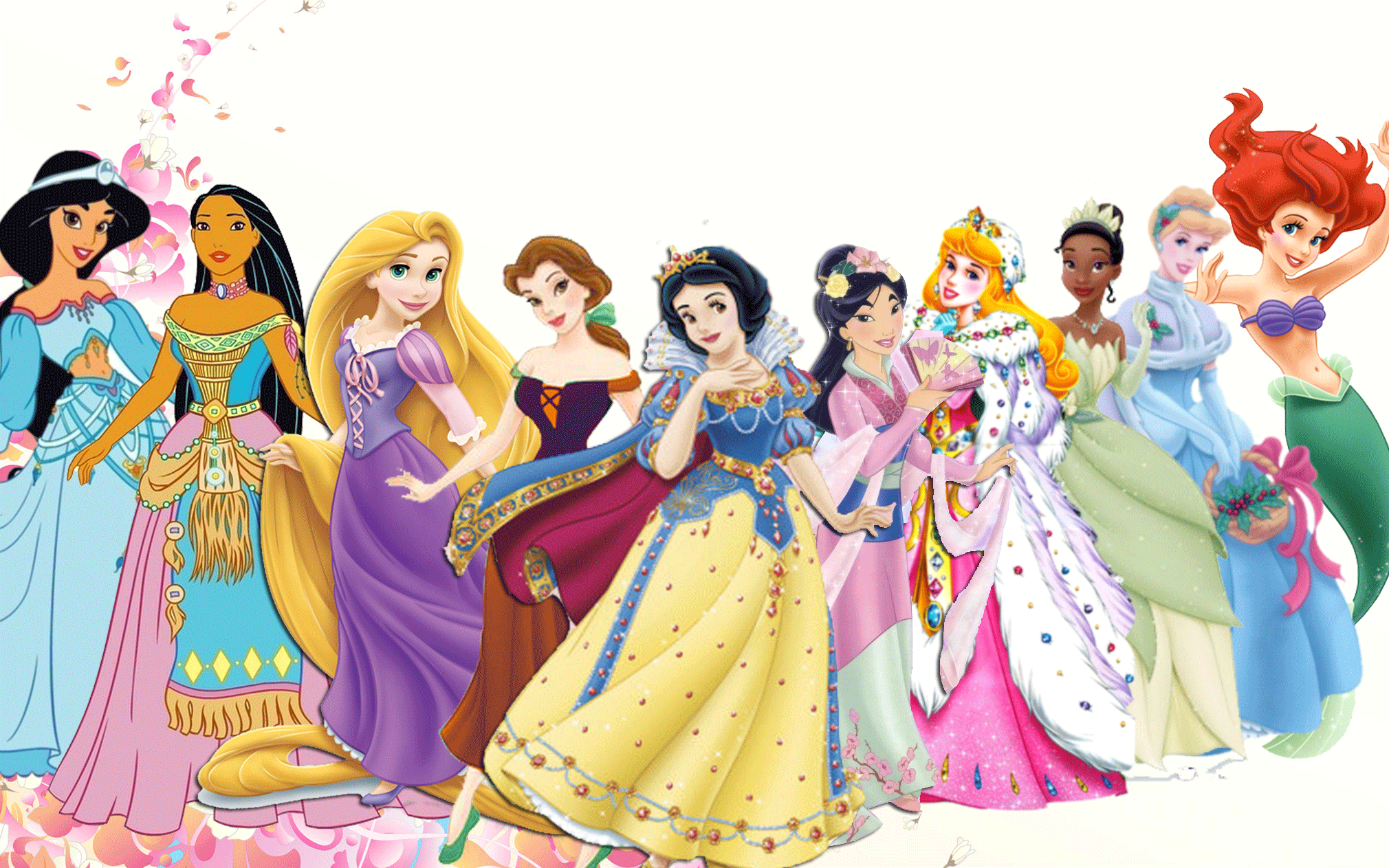 Walt Disney Characters Disney Princess Lineup With Very Unique Dresses
