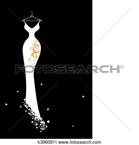 Wedding Dress White On Hangers View Large Illustration