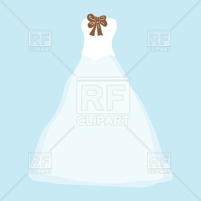 Wedding Dress With Brown Bow Download Royalty Free Vector Clipart    