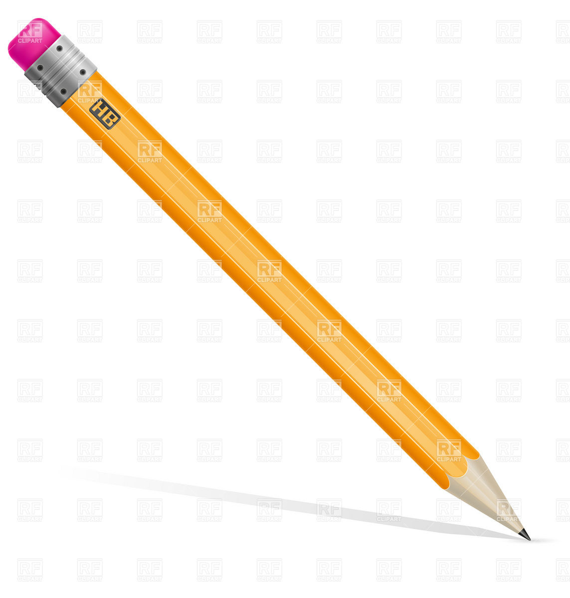 Yellow Pencil With Eraser Download Royalty Free Vector Clipart  Eps 