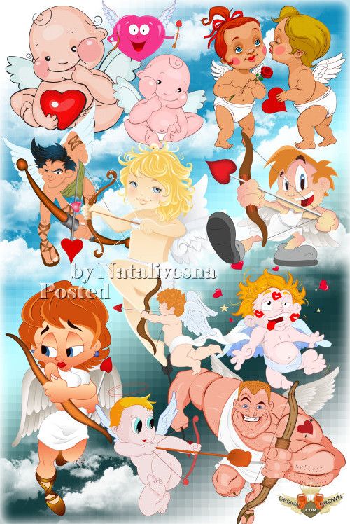 Angels And Cupids With Arrows Png Images On Love Cards