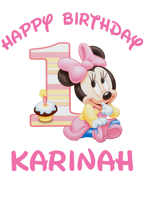 Baby Minnie Mouse 1st Birthday Iron On Transfer Minnie 1st Birthday