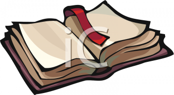 Book Clip Art Image  Open Book With Page Marker