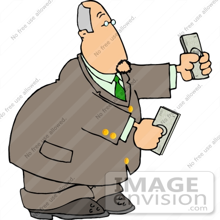 Caucasian Business Man Holding Money In His Hands Clipart    14941 By