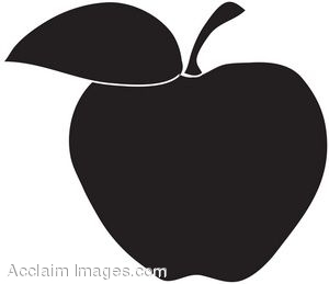 Clip Art Illustration Of An Apple Silhouette