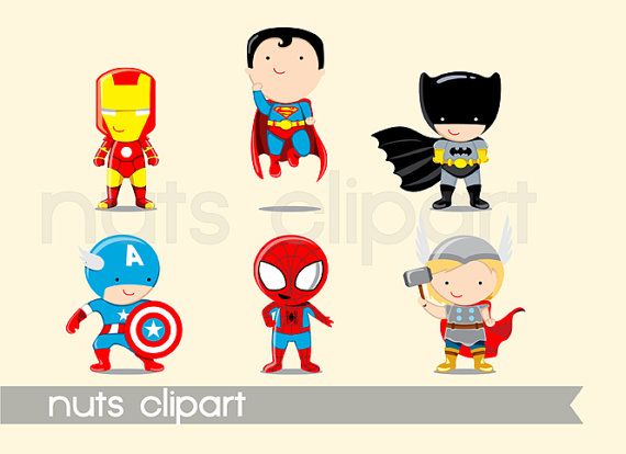 Clip Art Superheroes Clipart Pack Batman Iron Man Superman