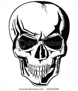 Clipart Image Of A Black And White Skull 